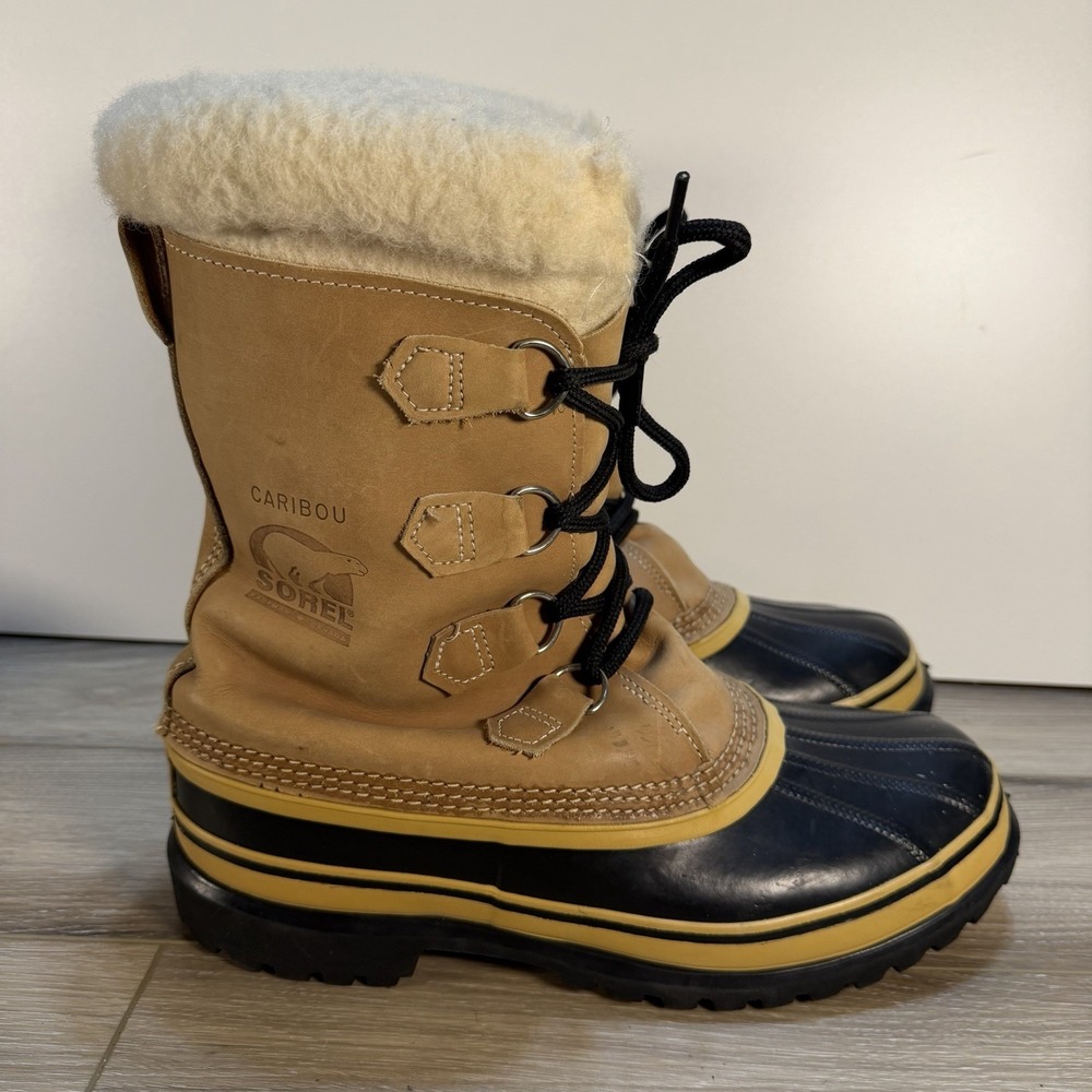 Sorel Caribou Vintage Kaufman Made In Canada Wool Lined Winter Boots Men's 9